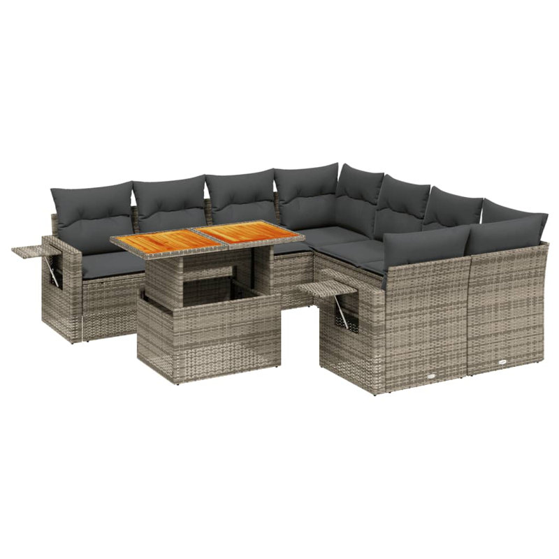 Ensemble de canapé de jardin Vidaxl gris