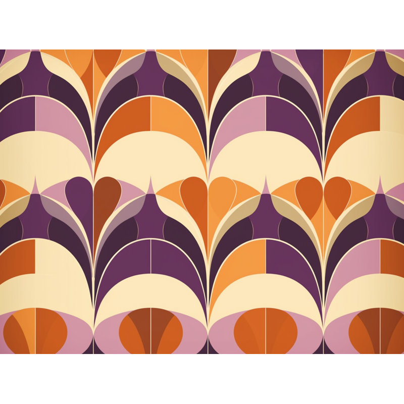 Funky Bedding, Orange/Purple Geometric, Twin Extra Long Comforter