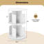 1 PCS 2-Tier Rotating Bookshelf 360° Display Rack with Dividers & Anti-falling Baffles White-1773297004-1773296997