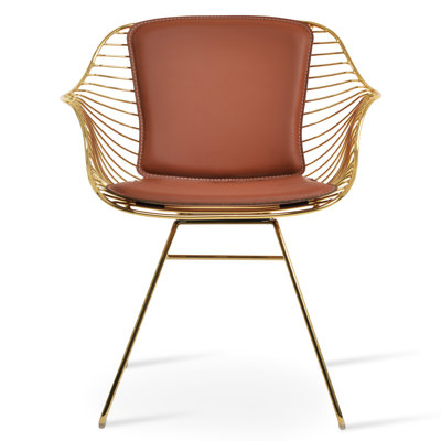 Zebra Metal Upholstered Back Arm Chair