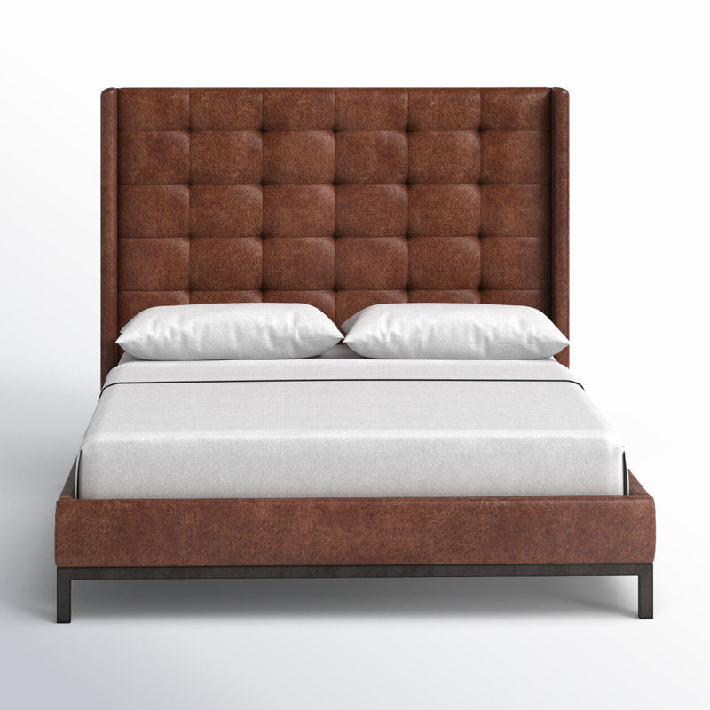 Newhall Upholstered Wingback Bed, Queen