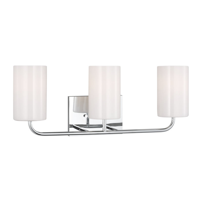 Éclairage pour meuble-lavabo 3 lumières Vincente, Chrome, Non