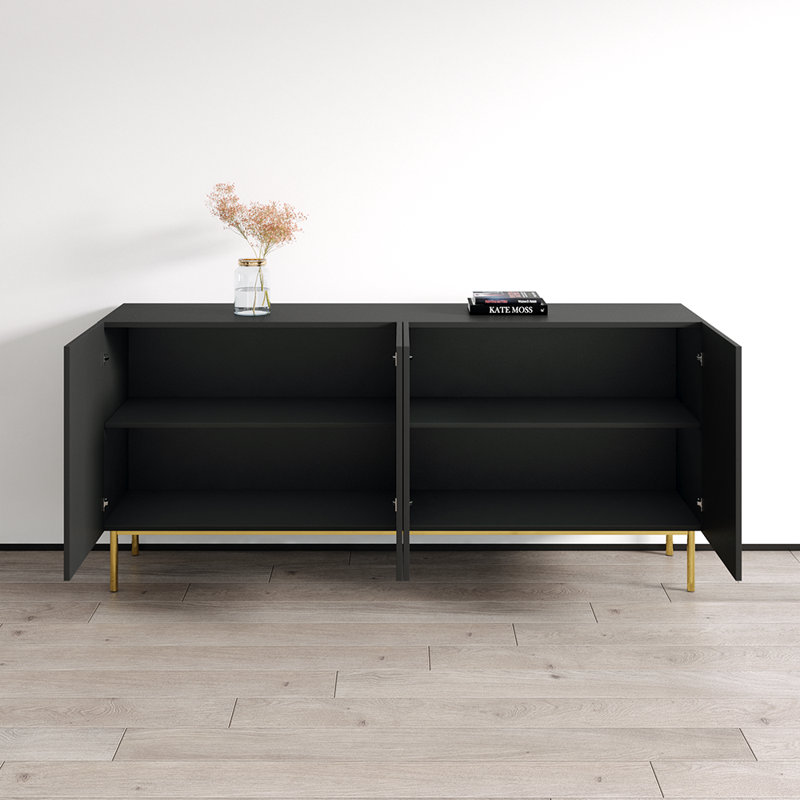 Nicole 74.8" Sideboard with Matte Finish, Black