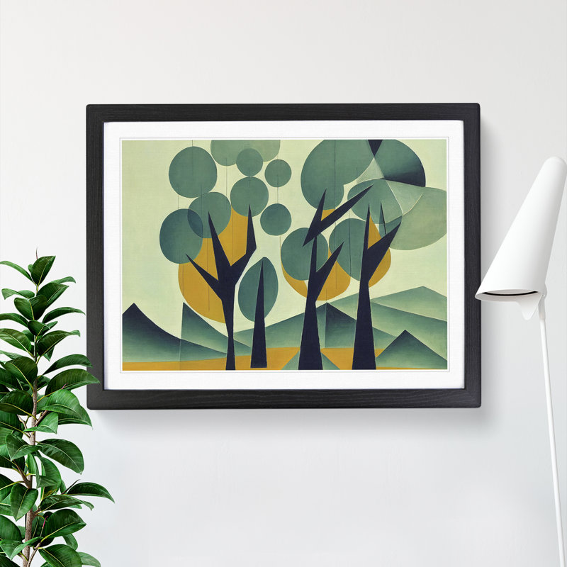 Spellbinding Abstract Trees - Framed Print, Black, 46cm H x 64cm W x 2cm D