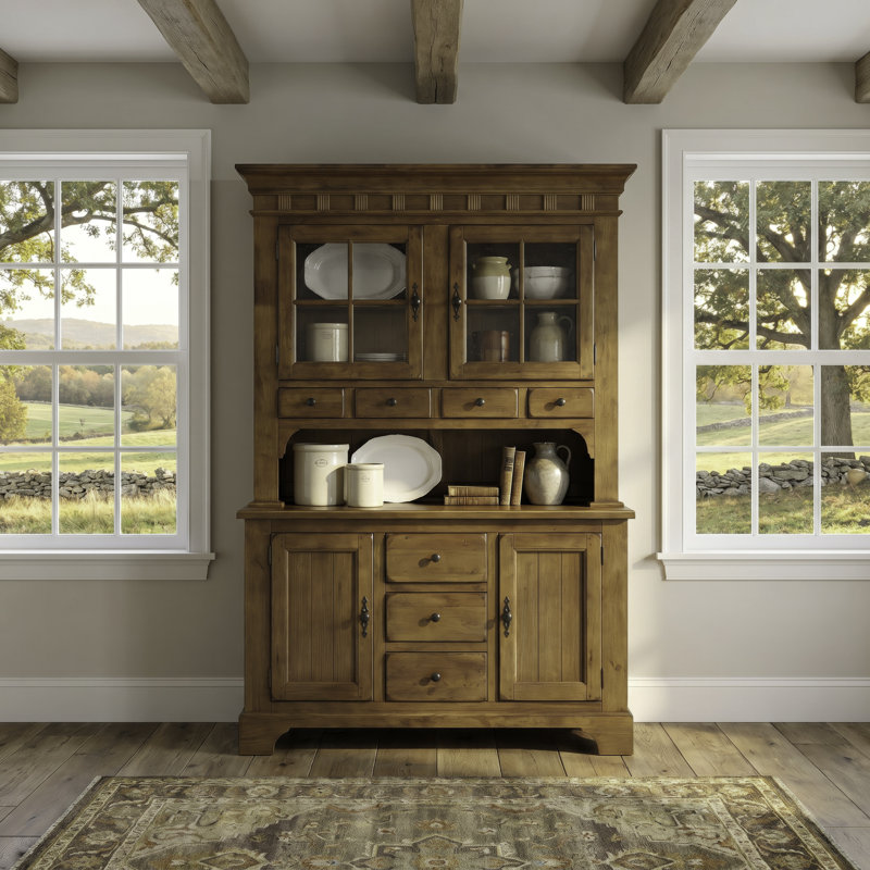 Buffet en bois massif 62 po avec armoires de rangement Makira