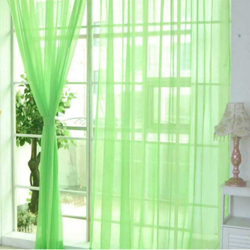 Lachlan Sheer Voile Window Curtain Panel, Green