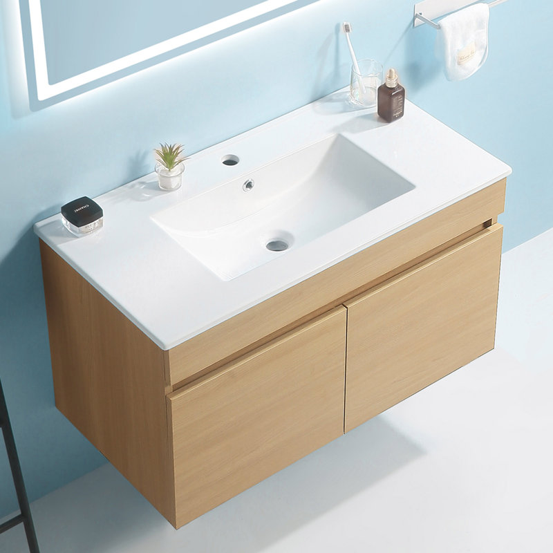 Vedat 23.81'' Single Bathroom Vanity with Solid Wood Top