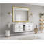 Miroir de salle de bain 72 x 48 pouces à DEL avec cadre en aluminium, miroir de meuble-lavabo mural, anti-buée, mémoire, 3 couleurs, réglable en continu