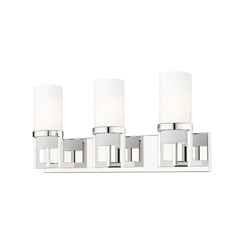 Éclairage pour meuble-lavabo mural 8 po Utopia, Blanc, Nickel poli