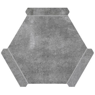 Aureole 8,66 po X 9,84 po Carreau de mur et plancher hexagonal en porcelaine grise matte (8,07 pieds carrés / caisse) - 18 feuilles