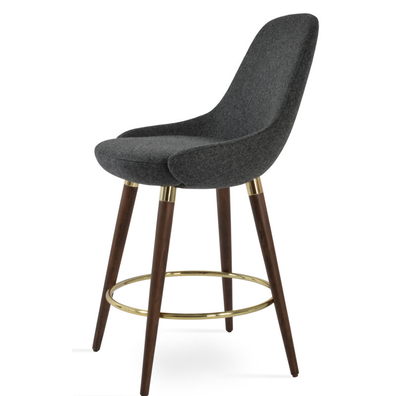 Tabouret de bar et de comptoir Gazwood, Tabouret de comptoir (assise de 24 po de hauteur), Gris foncé