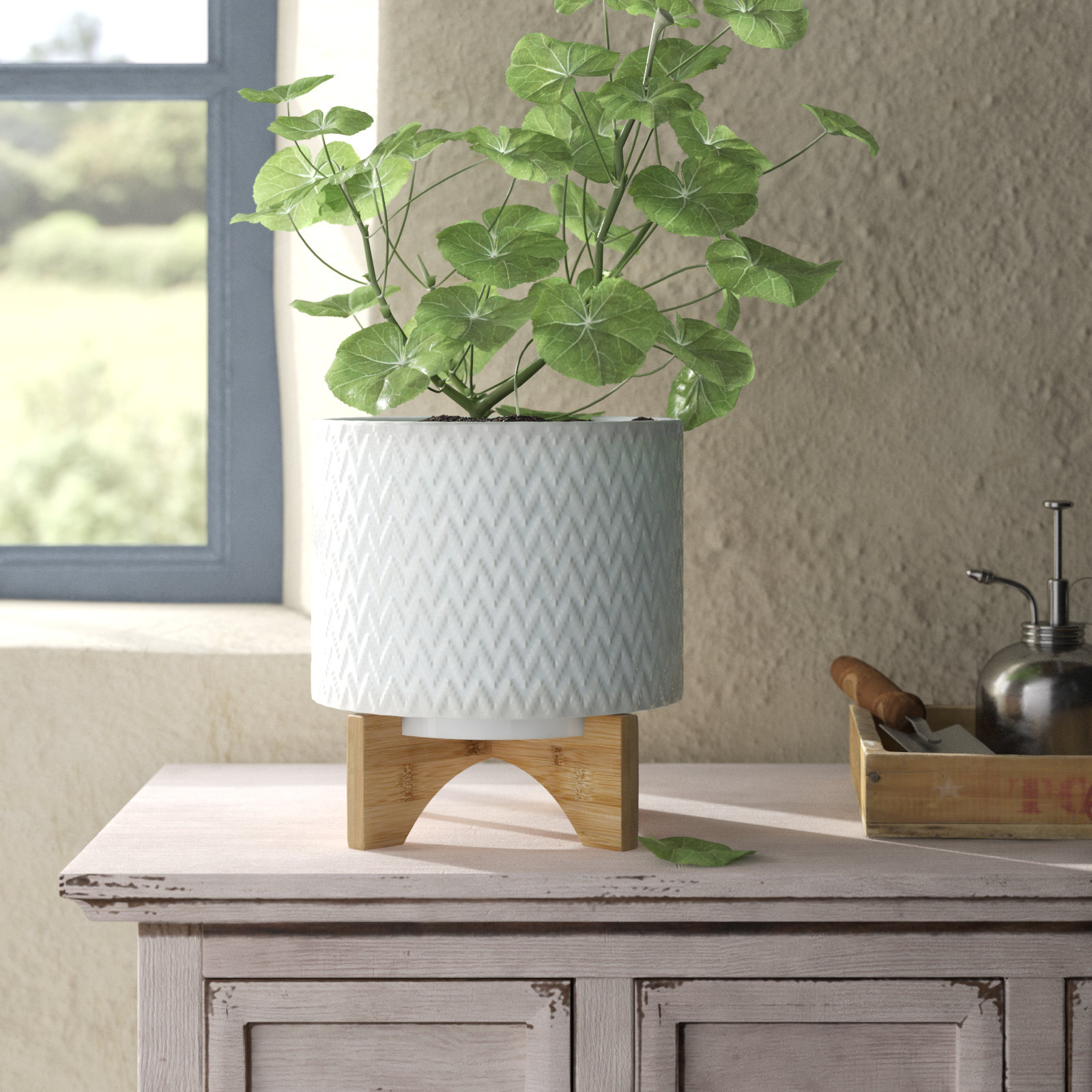 Pot Planter, 7" H x 8" W x 8" D