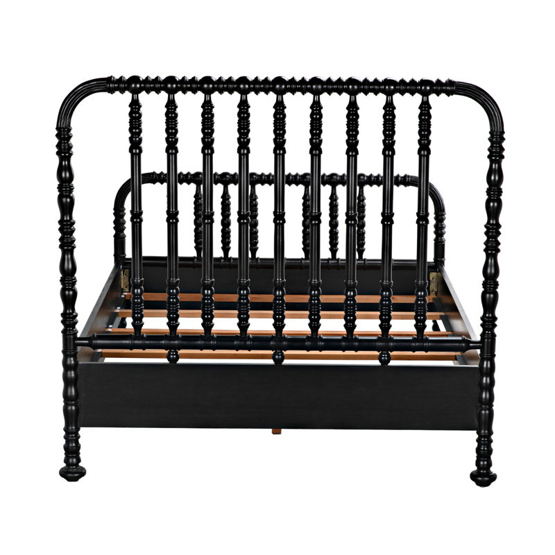Bachelor Solid Wood Bed, Queen, Hand Rubbed Black