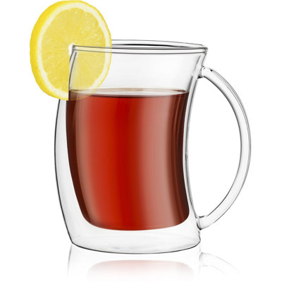 JoyJolt Caleo Double Wall Coffee/Tea Glasses, 10oz.
