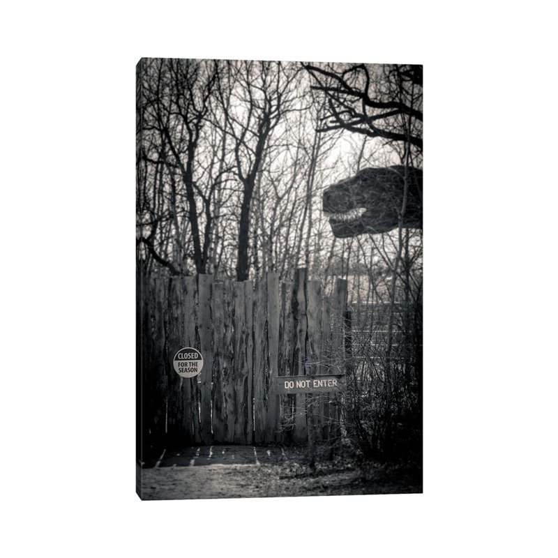 Do Not Enter Dinosaur by Nik Rave - Wrapped Canvas Gallery-Wrapped Canvas Giclée, 101.6 cm H x 66.04 cm W x 1.91 cm D