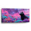  «Black Cat Cosmic Meadow» par Ann Klee, art mural en verre acrylique, 24 po x 12 po-190028965