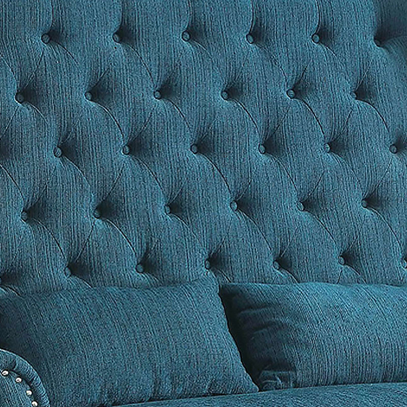 Banc rembourré Vittorio, Bleu sarcelle