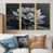 Toile avec cadre flottant or