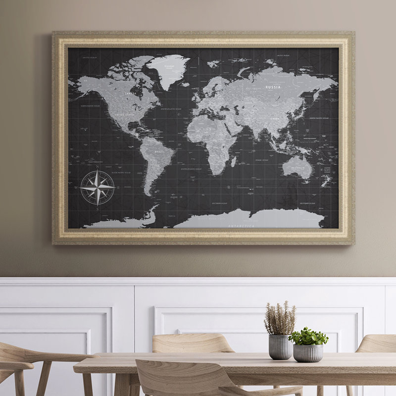 Carte de voyage à punaises - Carte ancienne des États-Unis, impression sur toile encadrée, 20 x 30 - Taille intérieure