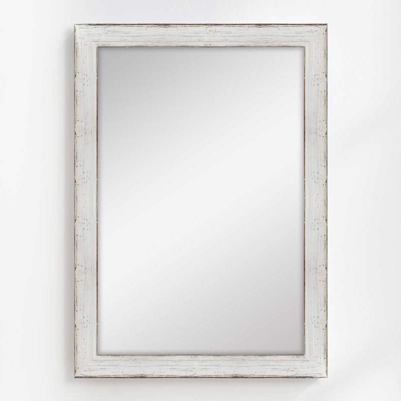 Country Flat Mirror, Matte White, 41.5" x 29.5"