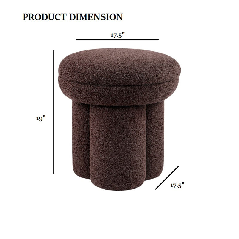 Contemporary Style Round Top Accent Chair, Brown