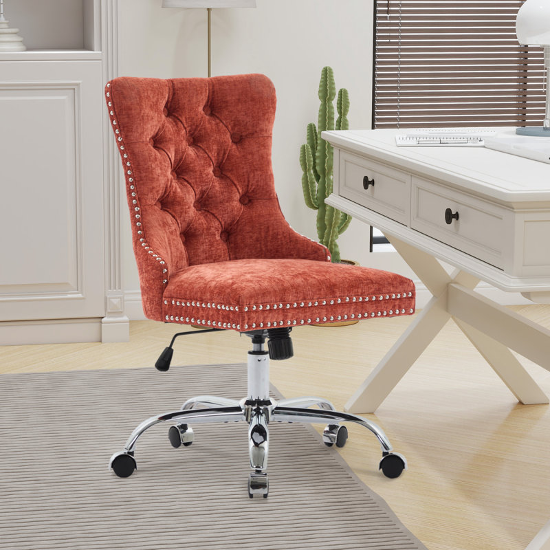Chaise de bureau en chenille, Orange