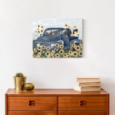 Farmhouse Animals in Truck Canvas Print
