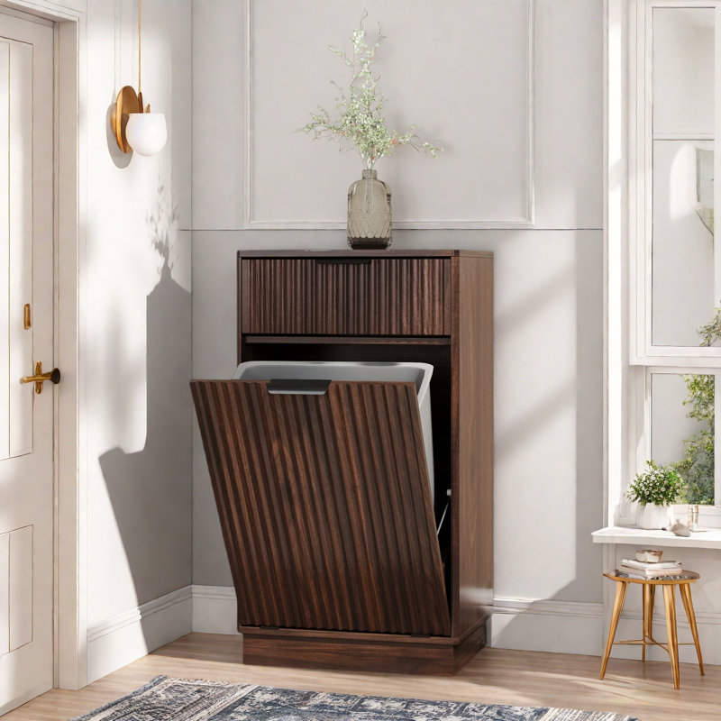 Armoire à poubelle inclinable, Noyer
