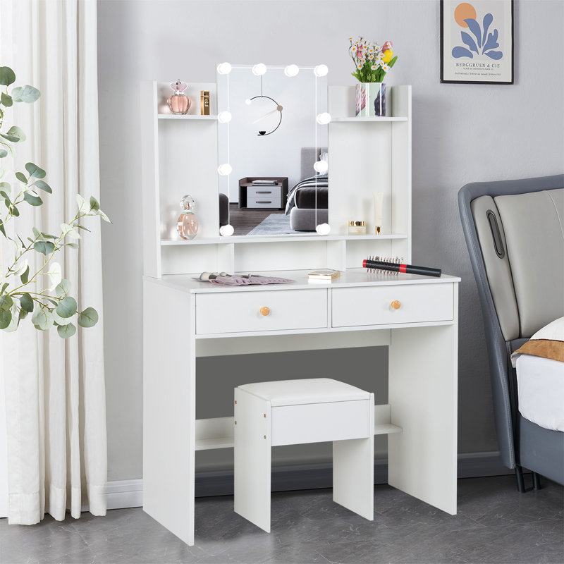 White Vanity Set Lots Storage