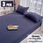 Ensemble de draps-housse de couleur unie - Bleu marine - Grand (153x203 cm) (3PCS)-119223878-119223876