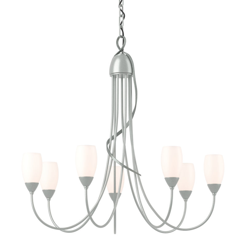 Flora 7 - Light Shaded Classic/Traditional Chandelier, Vintage Platinum