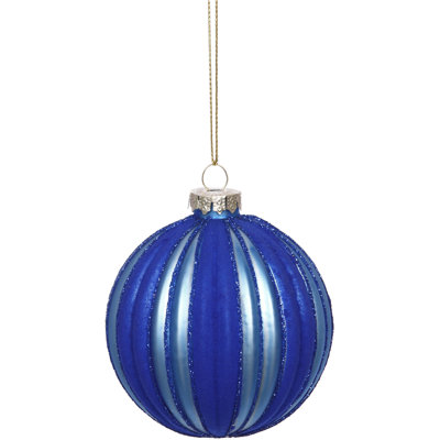 Royal Striped Ornament - 3 Inches Set Of 12