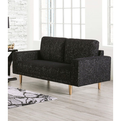 Causeuse contemporaine l 63,4 po, noir