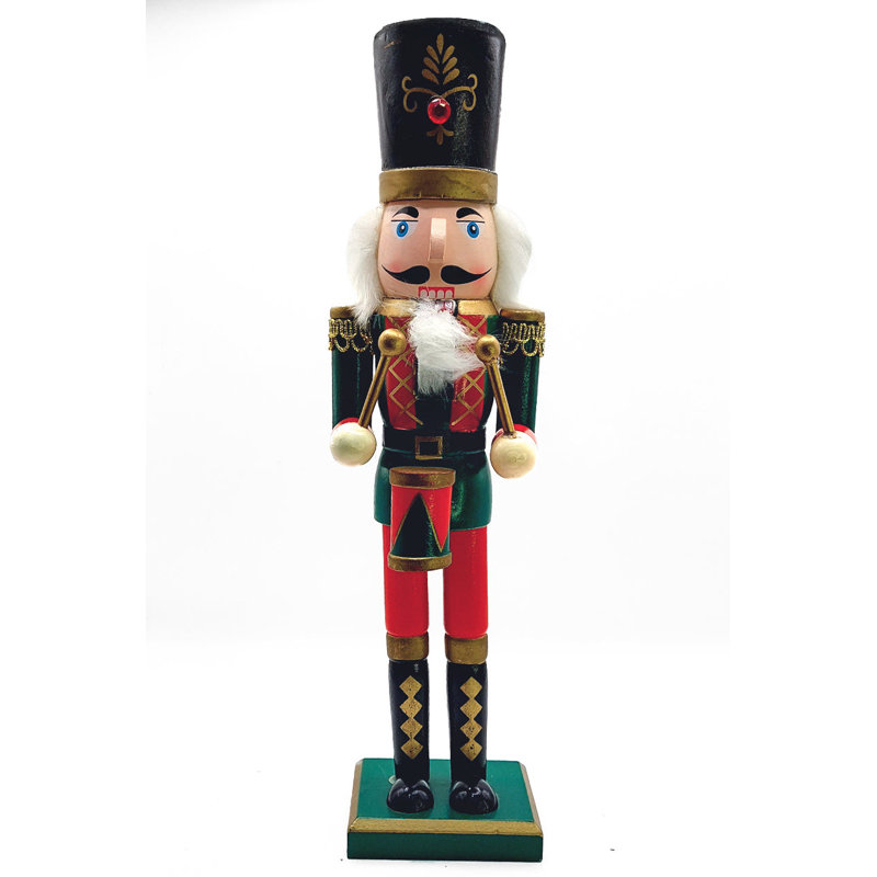 Casse-noisette de Noël le batteur.  Décoration festive classique en bois F07M14-40-N01012D