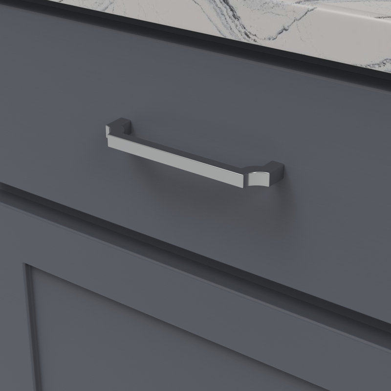 Poignée à poignée de la collection Monarch - Poignée centrale d'armoire 5-1 / 16 po chrome - Quincaillerie transitionnelle pour tiroirs et armoires