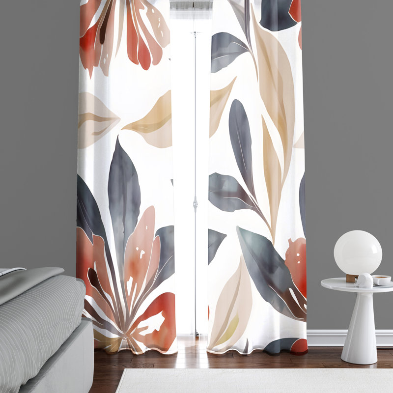 Balkin Semi Sheer Curtain Pair, 40" W x 52" L