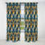 Motif à chevrons dorés et bleus - Rideau à chevrons - Rideau occultant - 1 panneau-107554861