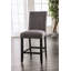 Chaise de salle à manger et dossier rembourrés en tissu à hauteur de comptoir de style rustique gris 2 pièces-1605478209