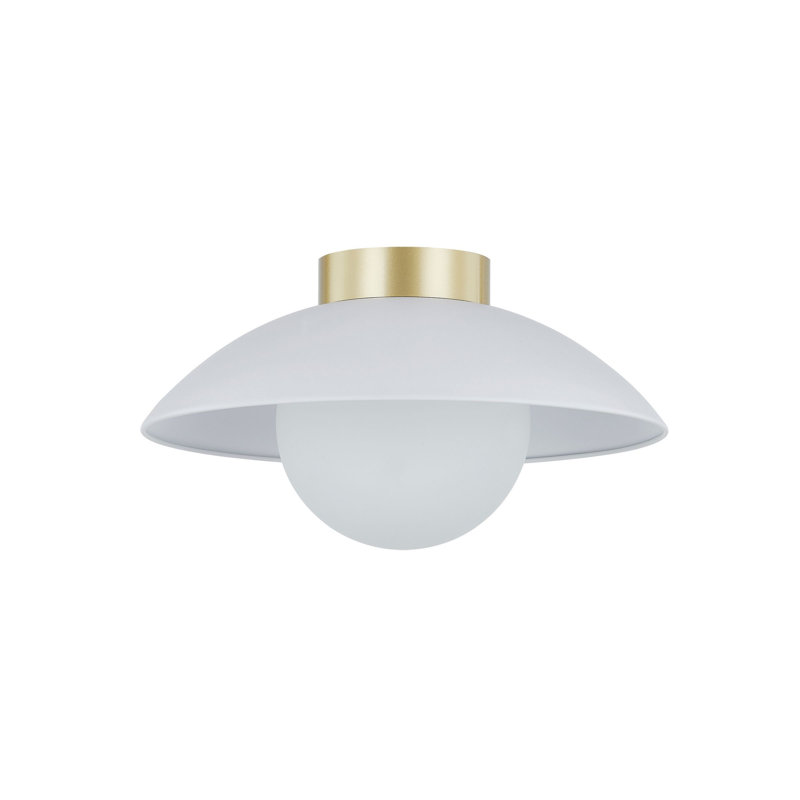 Troy Flush Mount Light, White and Gold