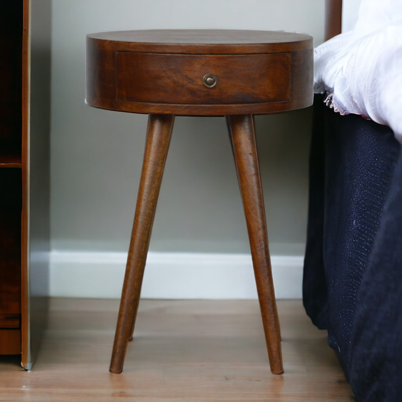 Nordic Chestnut Circular Shaped Bedside