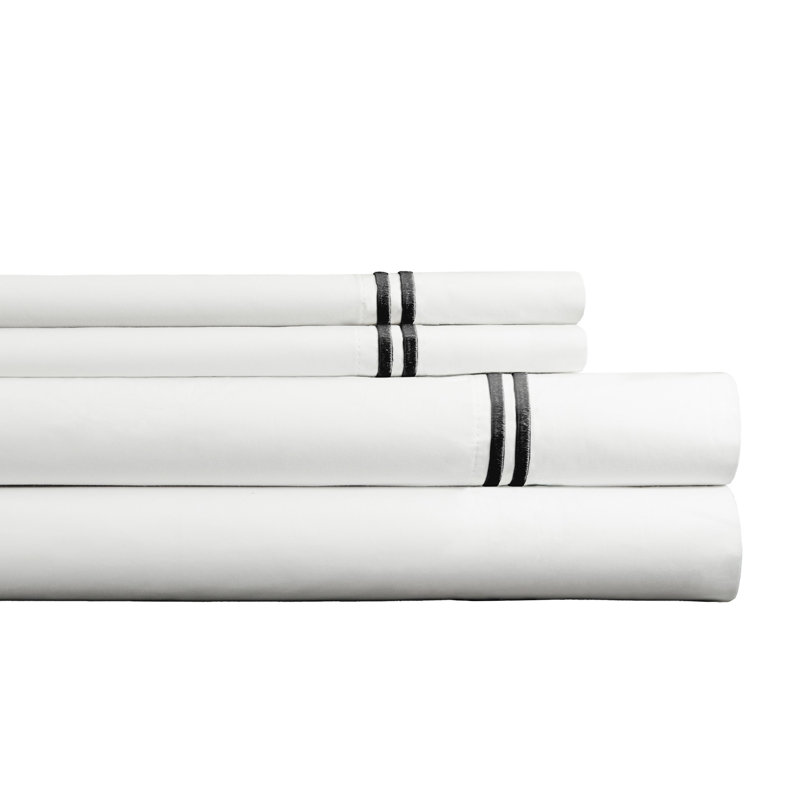 Ensemble de draps surdimensionnés 100% coton à double pointe Pointehaven 300 TC Percale, Ensemble de draps pour grand lit
