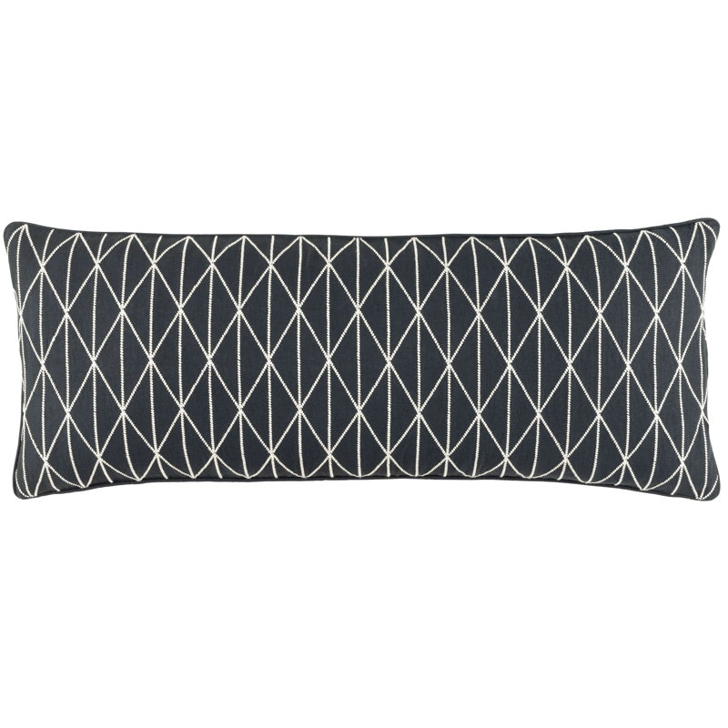 Granite Rectangular Embroidered Linen Throw Pillow