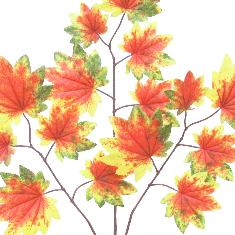 Branche de feuille d'érable artificielle 22,5 po, vert