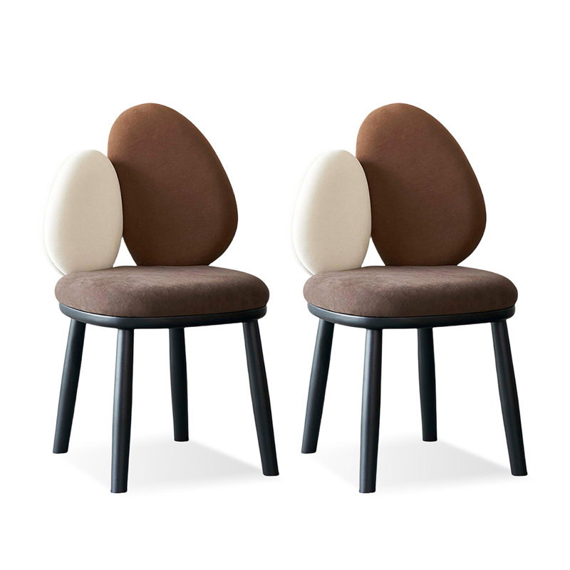 Brown Solid back side Chair(Set of 2)
