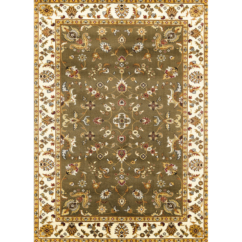 Tapis classique de 160 cm x 180 cm en polypropylène à motifs, épaisseur : 1,5 m.