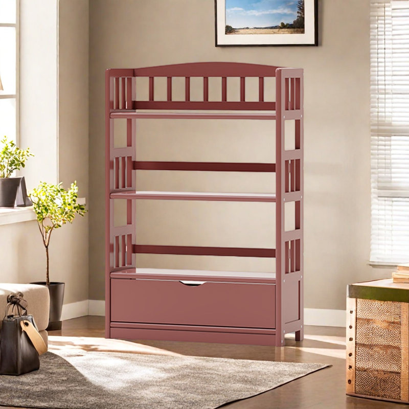 Bibliothèque pratique et de haute qualité, (3 tablettes) H 46,2 po x l 31,4 po x P 11,2 po, Rose