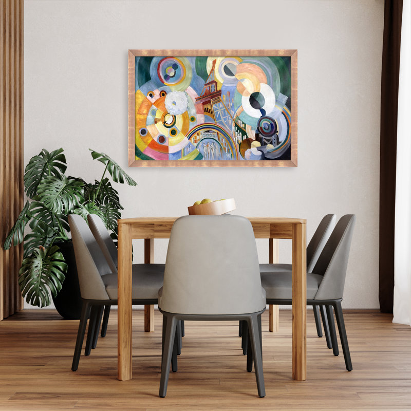 Air, fer et eau par Robert Delaunay avec cadre rosé doré, Cadre rosé rosé