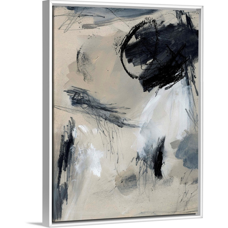 Scribble Abstract I par Jennifer Paxton Parker - reproduction d'art sur toile, Cadre flottant blanc