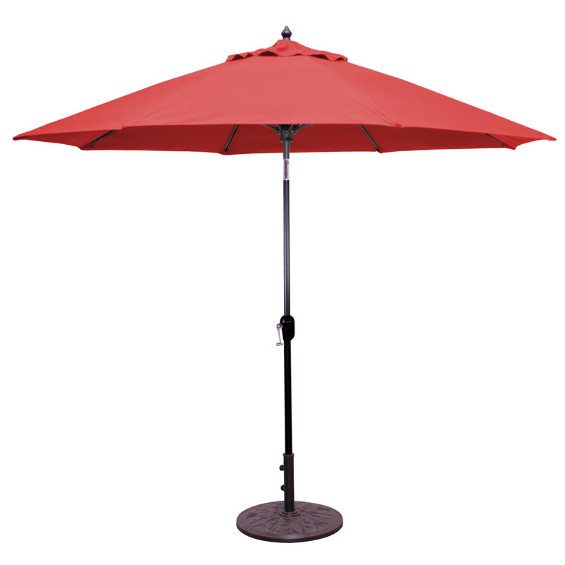 Parasol de marché 9 pi Nadasha, Noir, Rouge cardinal