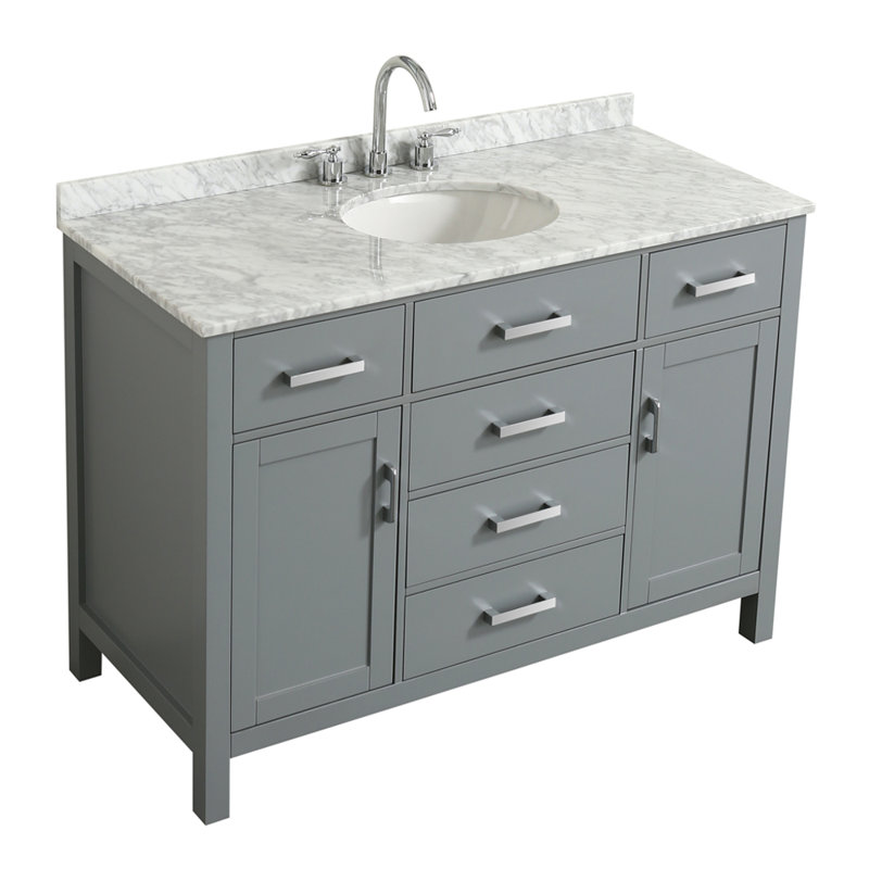 Ensemble de meuble-lavabo simple 49 po Bristol, Gris